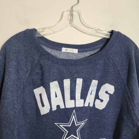 47 Brand Dallas Cowboys long sleeve cropped sweatshirt woman's size large - Picture 5 of 12